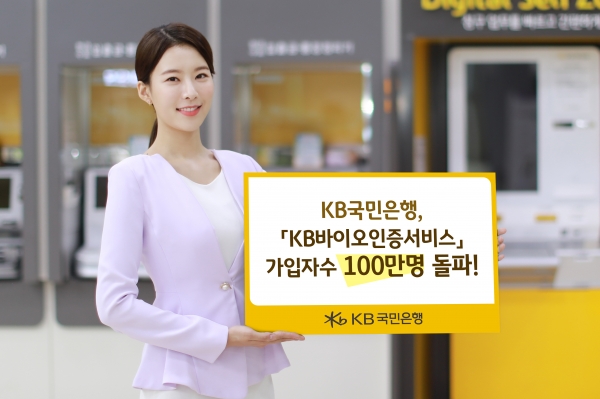KB국민은행, 'KB바이오인증 서비스' 가입 고객 100만 명 돌파