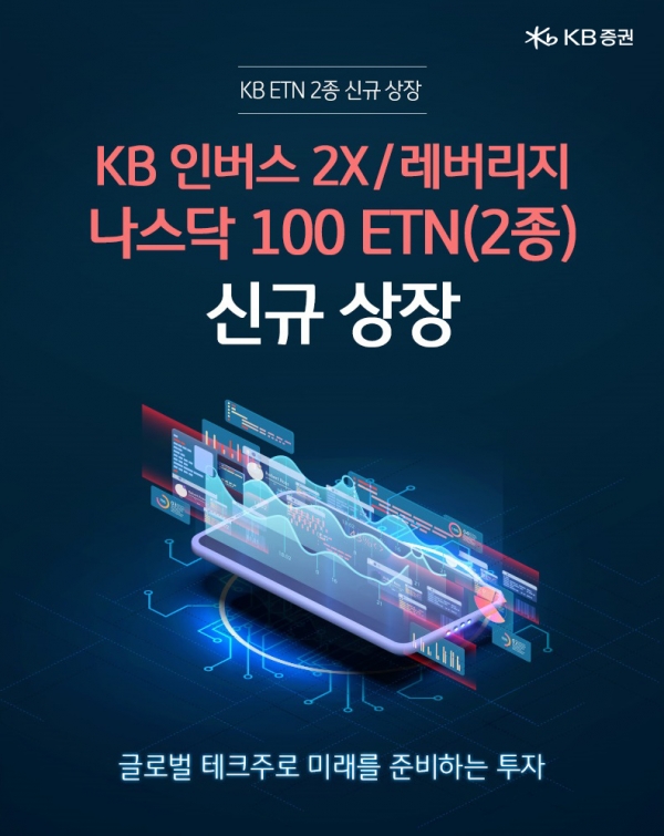 KB증권, ‘KB 인버스 2X·레버리지 나스닥 100 ETN' 신규 상장