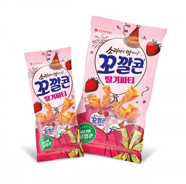 롯데제과, 딸기 케이크맛 구현한 ‘꼬깔콘 딸기파티’ 출시