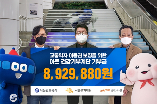 365mc, 아트건강기부계단 기부금 서울문화재단 전달