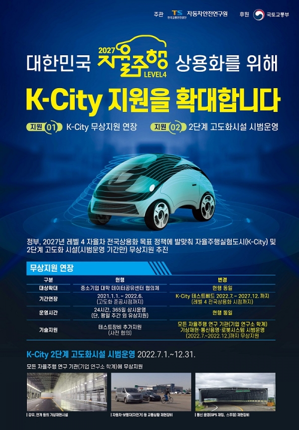 한국교통안전공단, 자율주행기업 지원 오는 2027년까지 연장