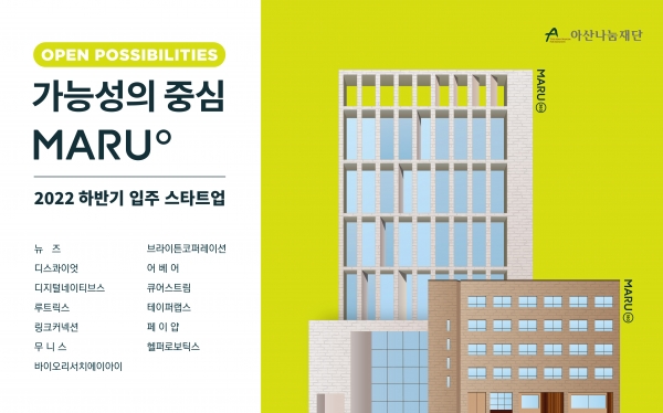 “혁신할 준비 끝!”…아산나눔재단, ‘마루’ 입주 스타트업 선정