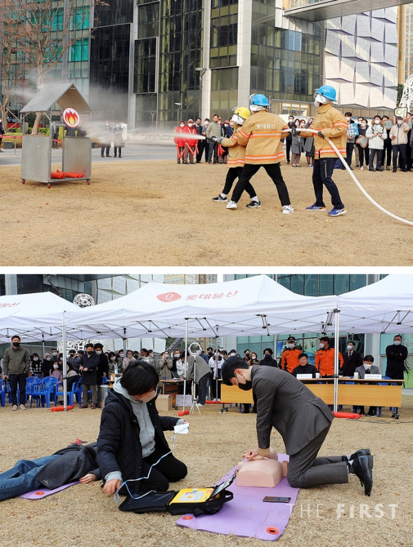 롯데월드타워·몰, 운영사·파트너사 임직원 함께 '소방경진대회' 참여