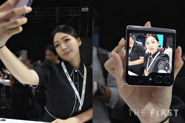 롯데홈쇼핑의 가상인간 루시가 지난달 26일 서울 삼성동 코엑스에서 진행된 삼성전자 '갤럭시 언팩' 행사에 초청 받아 신제품을 체험했다.