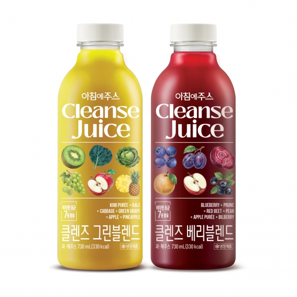 서울우유협동조합 ‘아침에주스’, 클렌즈로 넓힌다…과채주스 2종 선봬
